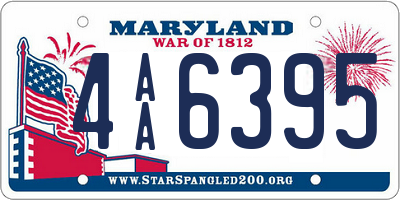 MD license plate 4AA6395