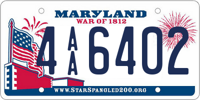 MD license plate 4AA6402