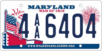 MD license plate 4AA6404