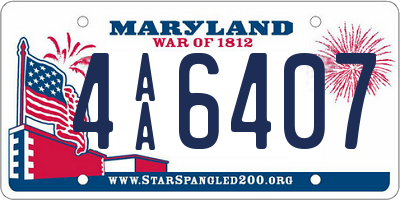 MD license plate 4AA6407