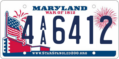 MD license plate 4AA6412