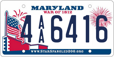 MD license plate 4AA6416