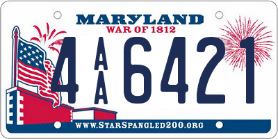 MD license plate 4AA6421