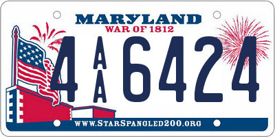 MD license plate 4AA6424
