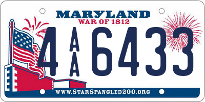 MD license plate 4AA6433