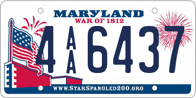 MD license plate 4AA6437