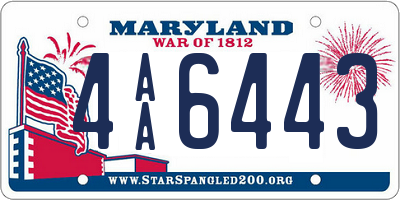 MD license plate 4AA6443