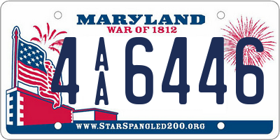 MD license plate 4AA6446