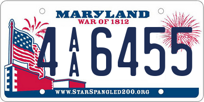 MD license plate 4AA6455