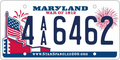 MD license plate 4AA6462