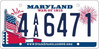 MD license plate 4AA6471