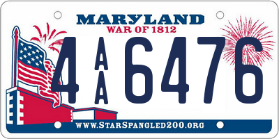 MD license plate 4AA6476