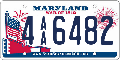 MD license plate 4AA6482