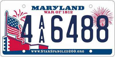 MD license plate 4AA6488