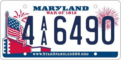 MD license plate 4AA6490