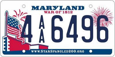 MD license plate 4AA6496