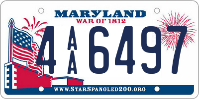 MD license plate 4AA6497