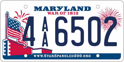 MD license plate 4AA6502