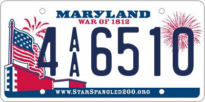 MD license plate 4AA6510