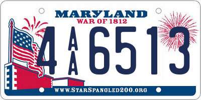 MD license plate 4AA6513