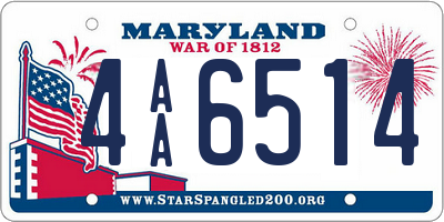 MD license plate 4AA6514