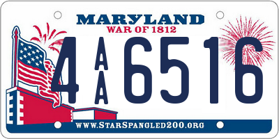 MD license plate 4AA6516