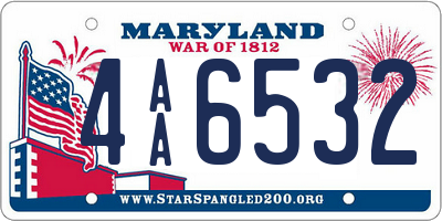 MD license plate 4AA6532