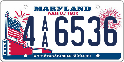 MD license plate 4AA6536