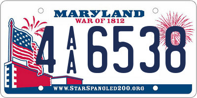 MD license plate 4AA6538