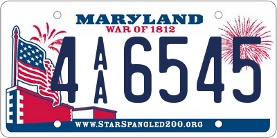 MD license plate 4AA6545