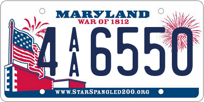 MD license plate 4AA6550