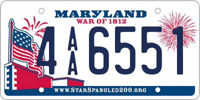 MD license plate 4AA6551