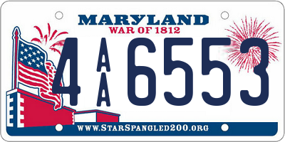 MD license plate 4AA6553