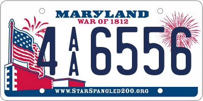 MD license plate 4AA6556