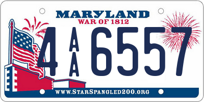 MD license plate 4AA6557