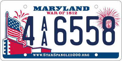 MD license plate 4AA6558