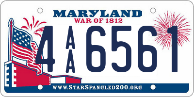 MD license plate 4AA6561