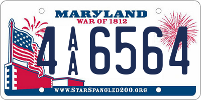 MD license plate 4AA6564