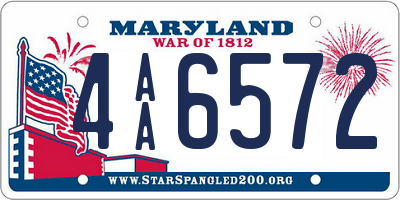 MD license plate 4AA6572