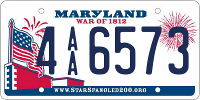 MD license plate 4AA6573