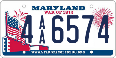 MD license plate 4AA6574