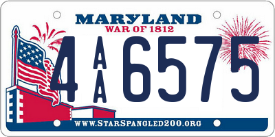 MD license plate 4AA6575