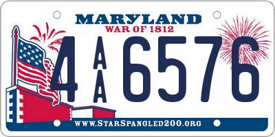 MD license plate 4AA6576