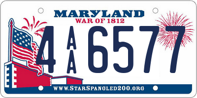 MD license plate 4AA6577