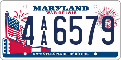 MD license plate 4AA6579