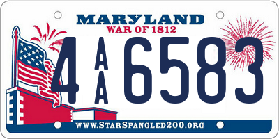 MD license plate 4AA6583