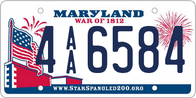 MD license plate 4AA6584