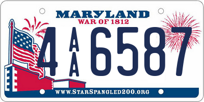 MD license plate 4AA6587