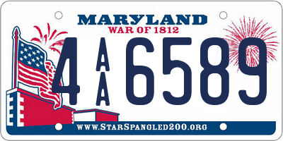 MD license plate 4AA6589