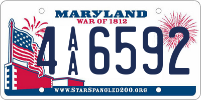 MD license plate 4AA6592